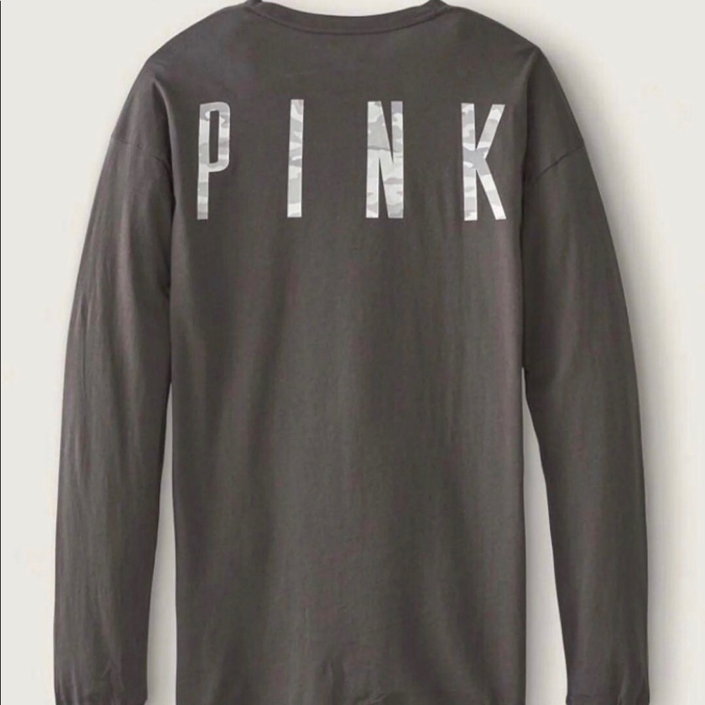 VS Pink everyday lounge campus tee in gray
